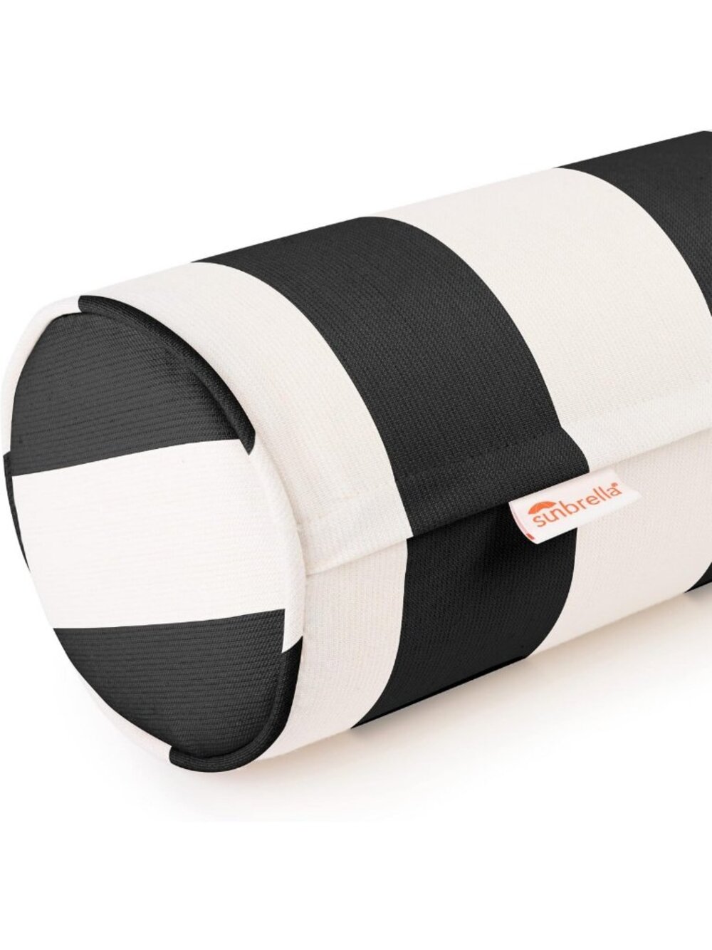 Stylish White/Black Stripe Zippered Neck Roll Bolster Pillows (Set of 2)
